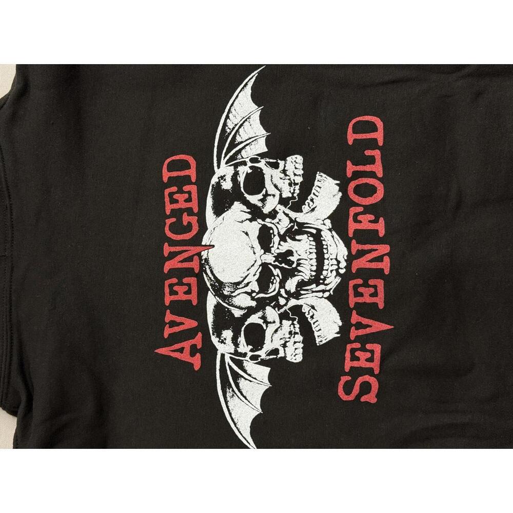 Avenged Sevenfold Zip Up Hoodie - A7X Skull Bat Wings - L - Picture 6 of 8